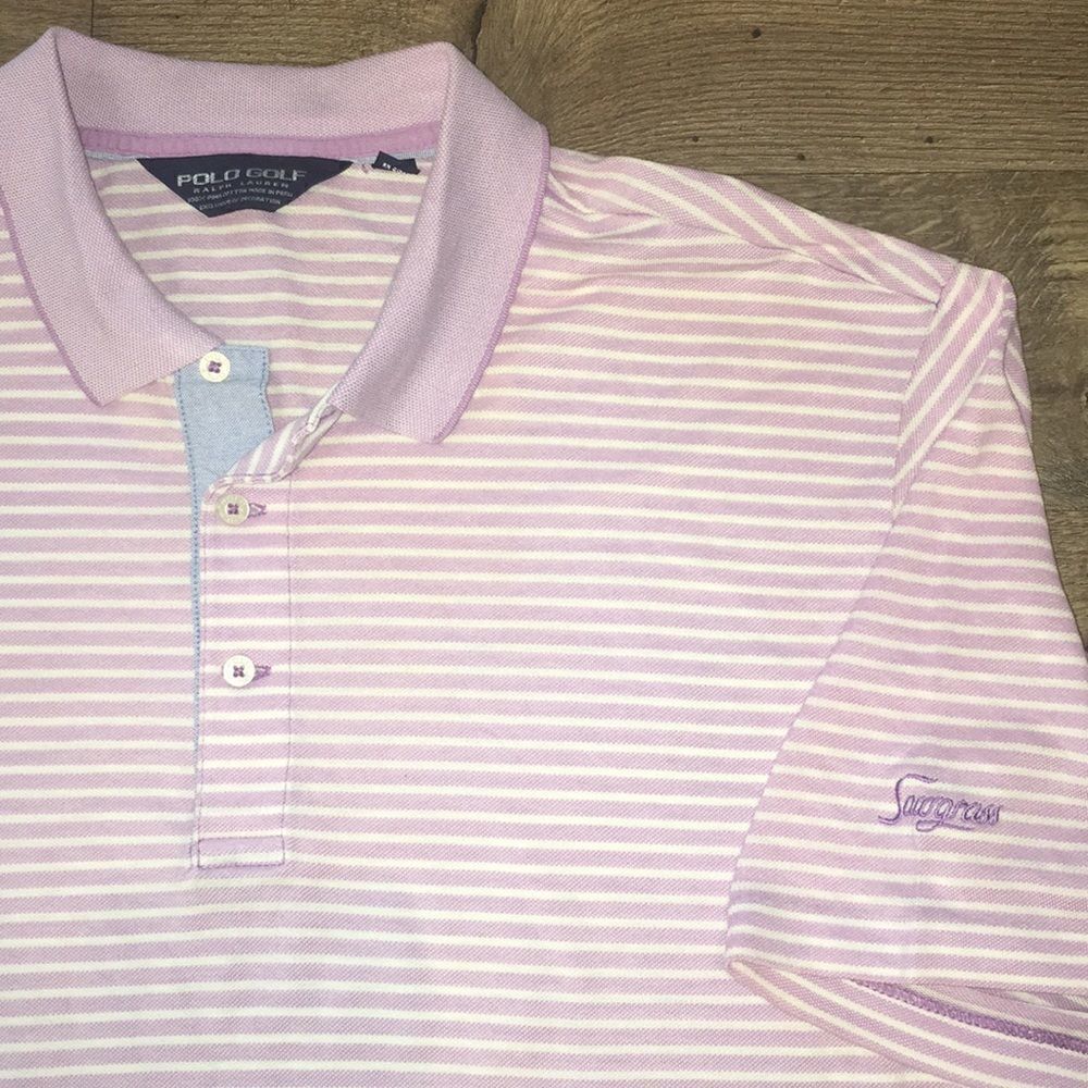 Purple Stripe Sawgrass Resort Golf Polo Shirt XL